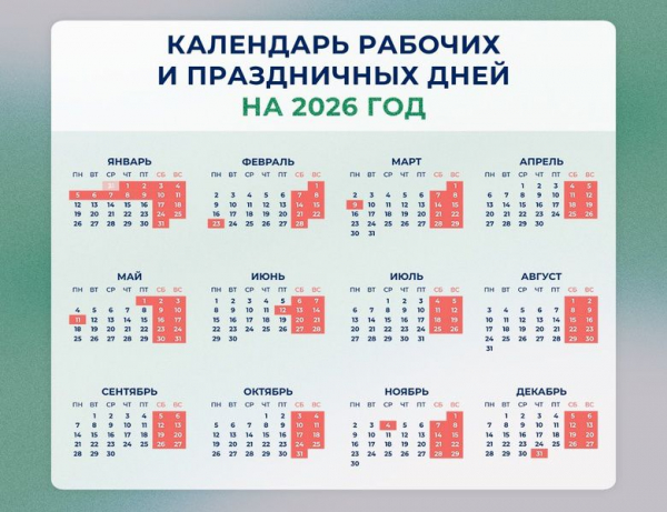 Пять трёхдневных уикендов и длинные праздники: каким будет 2026 год для россиян