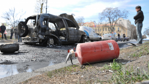 В Курортном районе Петербурга на Белоостровском шоссе дотла сгорел автомобиль &laquo;Газель&raquo;
