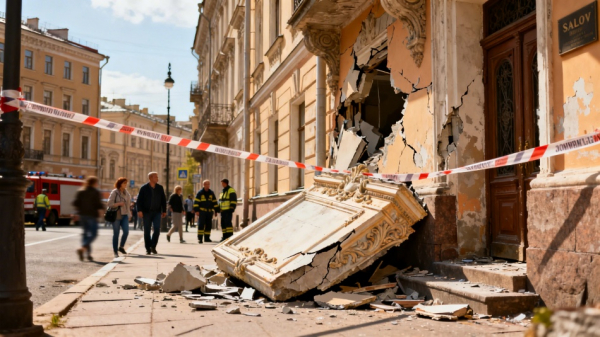 В Петербурге после обрушения фасада особняка Салова пострадал прохожий В Петербурге после обрушения фасада особняка Салова пострадал прохожий