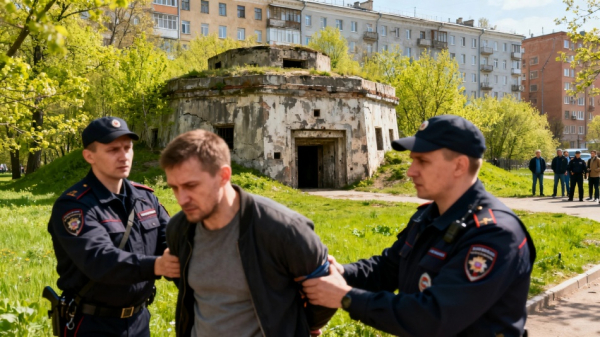 Двое мужчин арестованы за нарушение порядка у памятника в Купчино Двое мужчин арестованы за нарушение порядка у памятника в Купчино
